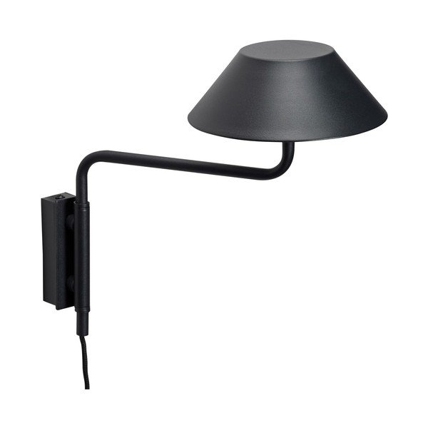 Czarny metalowy kinkiet LED ze ściemniaczem do kontaktu ø 30 cm Cover – Hübsch