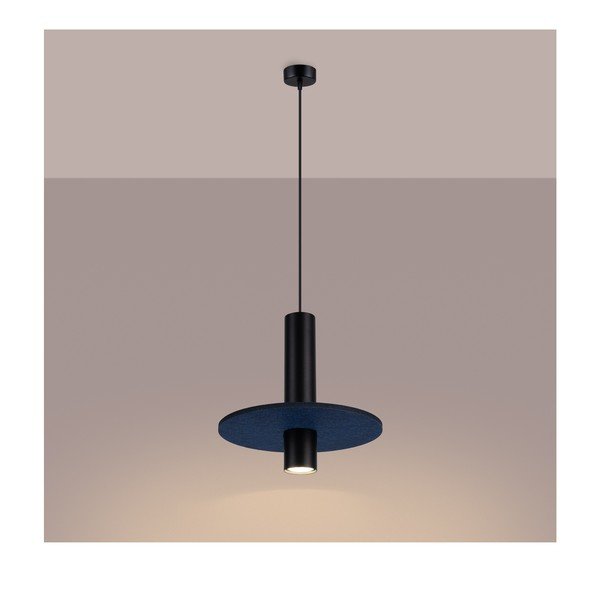Ciemnoniebieska/beżowa metalowa lampa wisząca ø 30 cm Olisa – Sollux-image-4