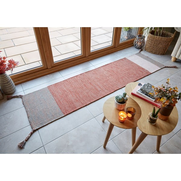 Pomarańczowy wełniany chodnik Flair Rugs Anu, 60x200 cm-image-1