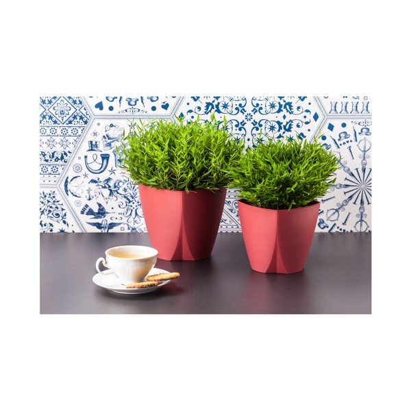 Czerwona doniczka Plastia Camay, ø 16 cm-image-1