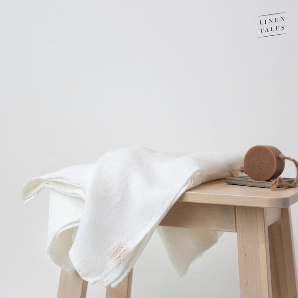 Biały lniany ręcznik 30x30 cm – Linen Tales