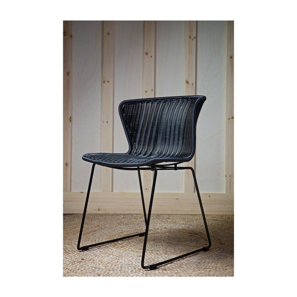 Czarne krzesła ogrodowe zestaw 2 szt. ze sztucznego rattanu Wings – WOOOD-image-4