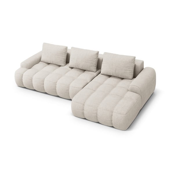 Beżowy rozkładany/ze schowkiem narożnik (prawostronny/z szezlongiem) Linz – Cosmopolitan Design-image-2