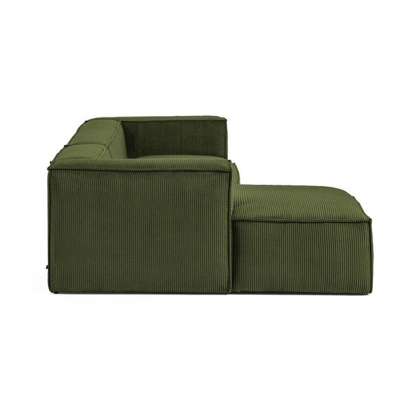 Zielony sztruksowy narożnik (lewostronny/z szezlongiem) Blok – Kave Home-image-2