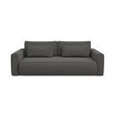 Ciemnoszara aksamitna rozkładana/ze schowkiem sofa 238 cm Kapua – Makamii