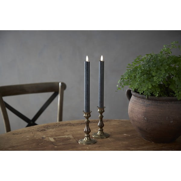 Zestaw 2 czarnych świec woskowych LED Star Trading Flamme, wys. 25 cm-image-3