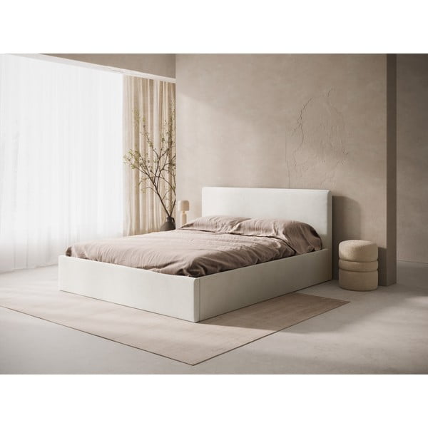 Kremowy tapicerowany zagłówek 210,5x100 cm Remo – Micadoni -image-1