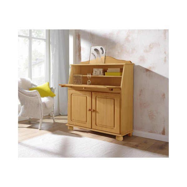 Wysoka komoda z litego drewna sosnowego z sekretarzykiem 107x39 cm Mette – Støraa-image-3