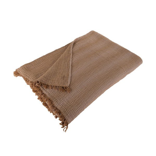 Beżowa bawełniana narzuta na łóżko Buldan's Kanyon, 220 x 240 cm-image-1