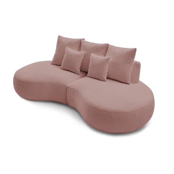 Różowa sofa z materiału bouclé 260 cm Saint-Germain – Bobochic Paris-image-4