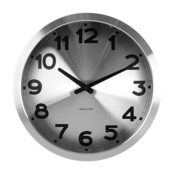 Zegar Present Time Silver Numbers