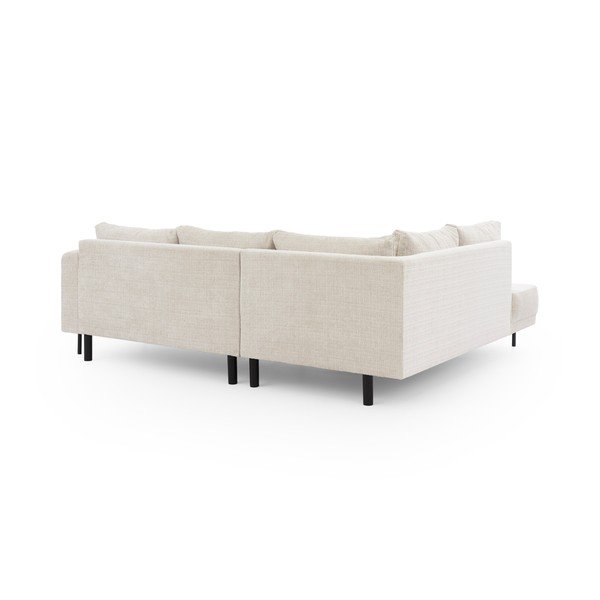 Beżowy narożnik z tkaniny szenilowej (lewostronny/w kształcie litery L) Mauris  – Ropez-image-3