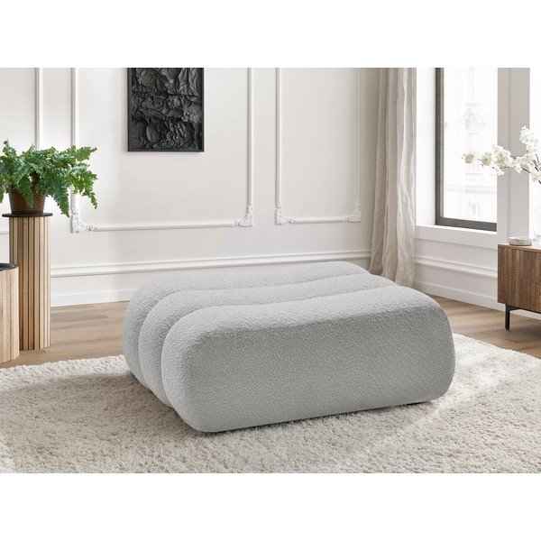 Jasnoszary podnóżek z materiału bouclé Azra – Bobochic Paris-image-1