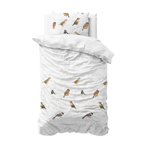 Bawełniana pościel jednoosobowa Sleeptime Birdy, 140x220 cm