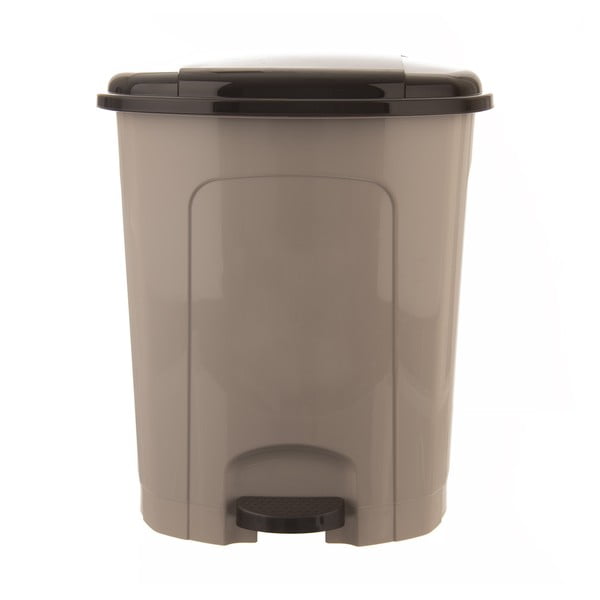 Brązowy plastikowy kosz na śmieci z pedałem 30 l – Orion-image-4