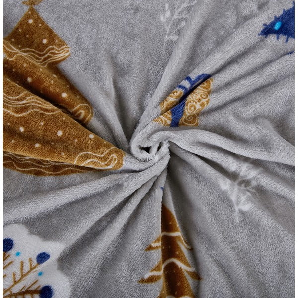 Szara pościel jednoosobowa z mikropluszu 140x200 cm Natale – My House-image-1