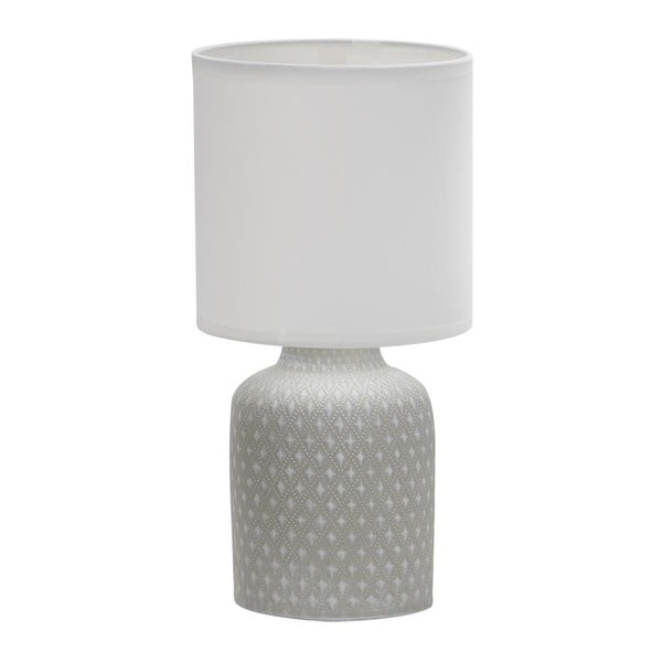 Szara lampa stołowa z tekstylnym kloszem (wys. 32 cm) Iner – Candellux Lighting
