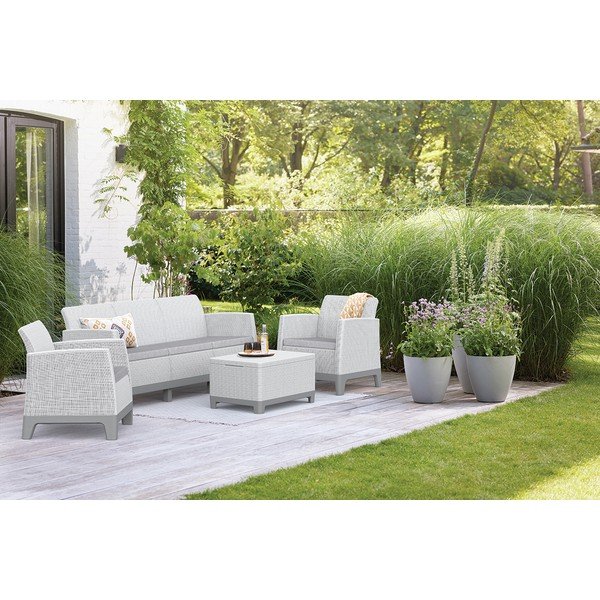 Jasnoszary zestaw mebli ogrodowych dla 5 osób Scandi Forma – Keter-image-1