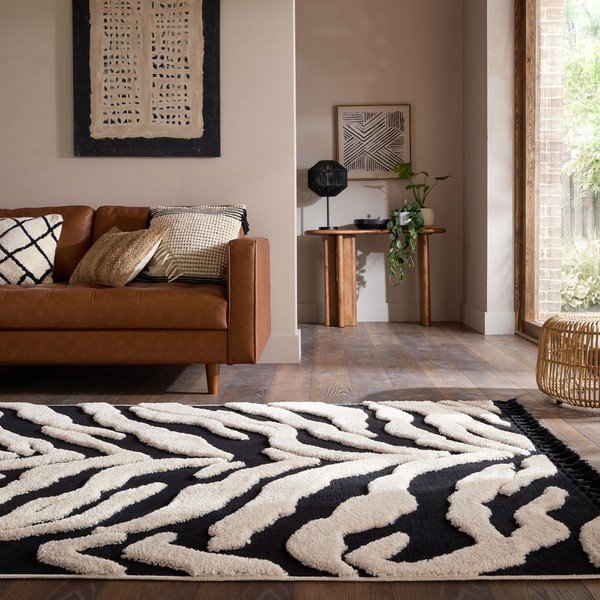 Czarno-biały dywan 160x230 cm Esra Zebra – Flair Rugs-image-1