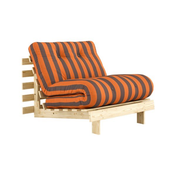 Pomarańczowy/brązowy fotel futon/drewniany Roots – Karup