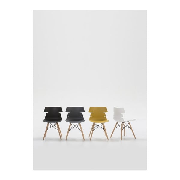 Zestaw 4 białych krzeseł do jadalni Marckeric Iris-image-1