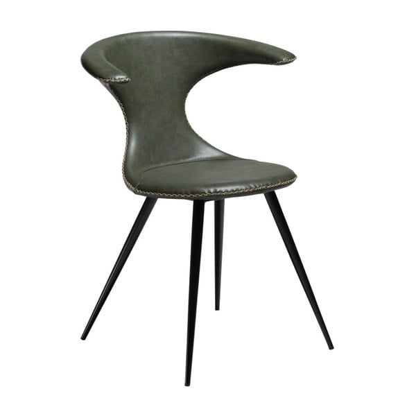 Zielone krzesło ze skóry ekologicznej DAN-FORM Denmark Flair