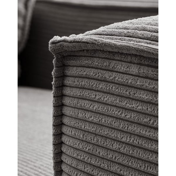 Szary sztruksowy narożnik (lewostronny) Blok – Kave Home-image-1