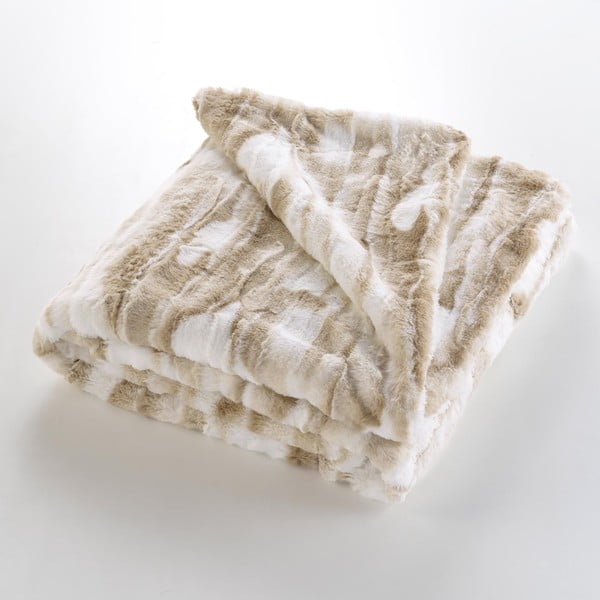 Beżowy koc ze sztucznego futra 180x220 cm Cheyenne – douceur d'intérieur