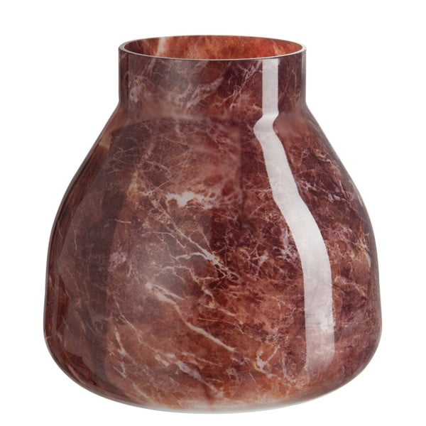 Brązowy wazon J-Line Marble Look, 20 cm