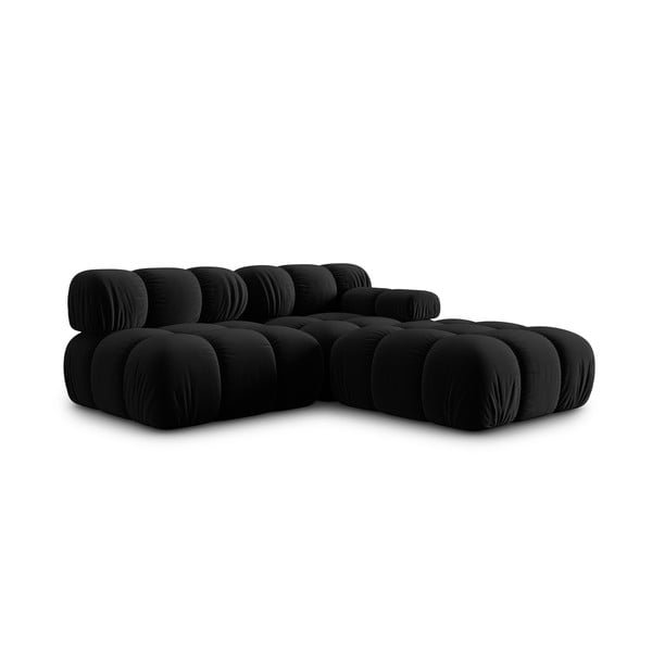 Czarna aksamitna sofa 282 cm Bellis – Micadoni Home-image-4
