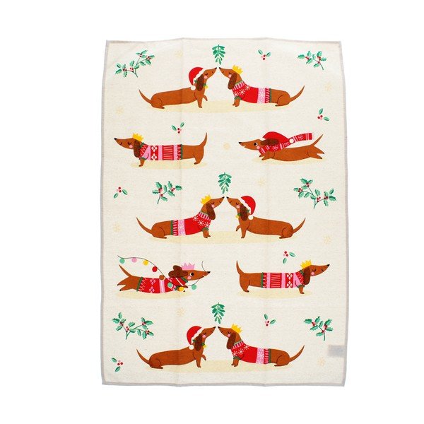 Bawełniana ścierka 70x50 cm Festive Sausage Dog – Rex London