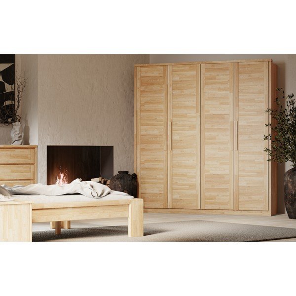 Szafa z litego drewna dębowego w naturalnym kolorze 105x220 cm Timo – Olivia Living-image-2