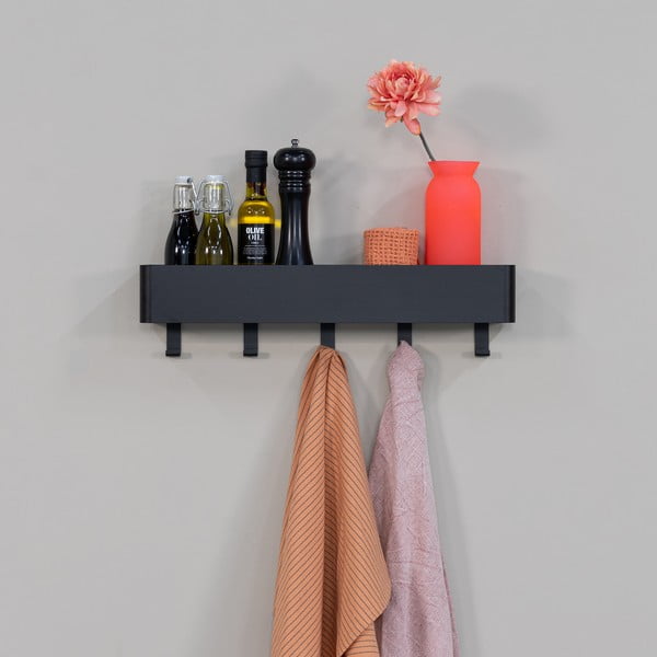 Czarna ścienna stalowa półka łazienkowa Multi – Spinder Design-image-1