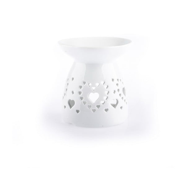 Biała ceramiczna lampka aromatyczna Dakls, wys. 11 cm