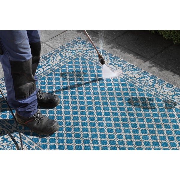 Niebiesko-kremowy dywan odpowiedni na zewnątrz NORTHRUGS Royal, 160x230 cm-image-1