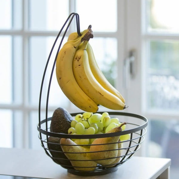 Czarny koszyk na owoce z wieszakiem iDesign Austin, ø 27,31 cm-image-1