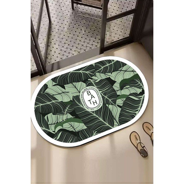 Zielony dywanik łazienkowy 60x100 cm Aleas – Foutastic-image-1