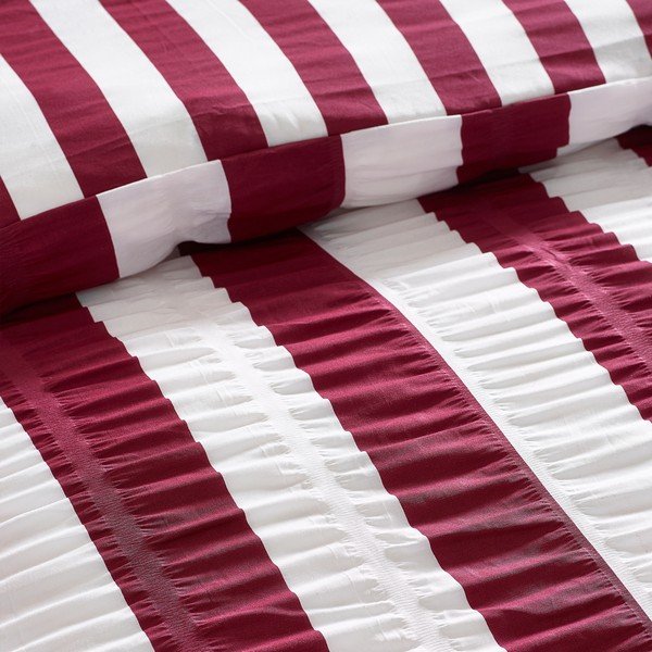 Ciemnofioletowa pościel dwuosobowa 220x230 cm Seersucker Frill Stripe – Catherine Lansfield-image-4