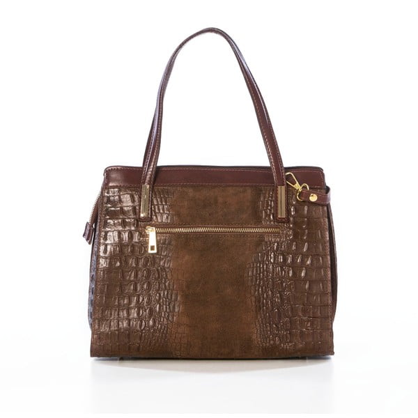 Skórzana torebka Croco Brown-image-3
