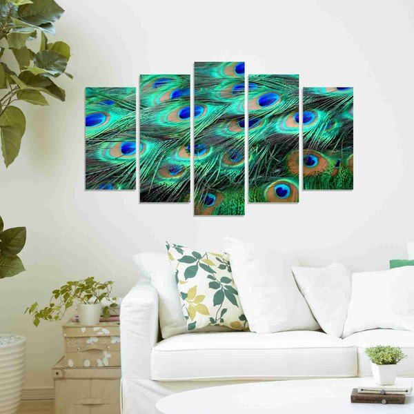 Pięcioczęściowy obraz Peacock-image-1