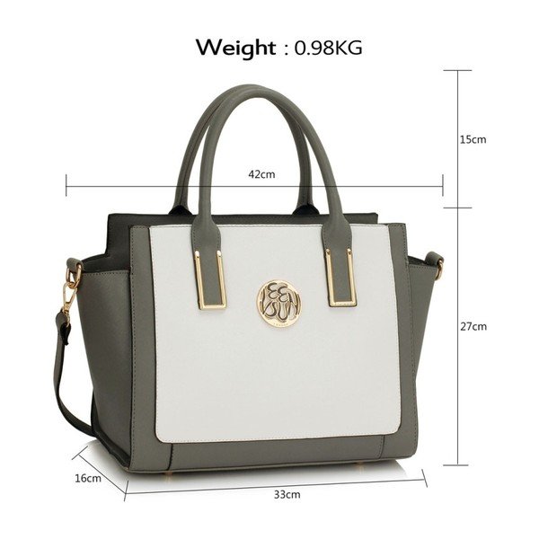 Torebka L&S Teri Grey & White-image-3