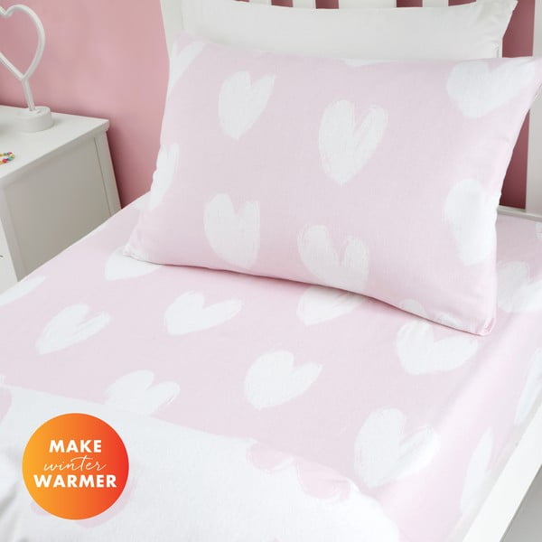 Flanelowe prześcieradło dziecięce do łóżeczka 70x140 cm Hearts – Catherine Lansfield-image-3