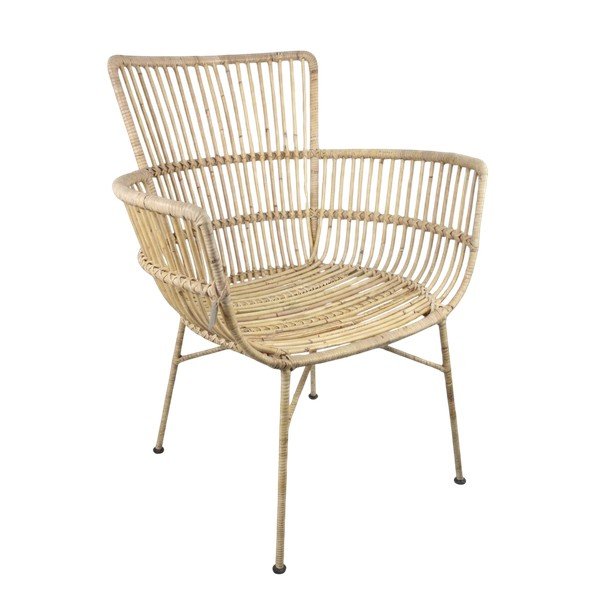 Rattanowy fotel ogrodowy w naturalnym kolorze – Ego Dekor