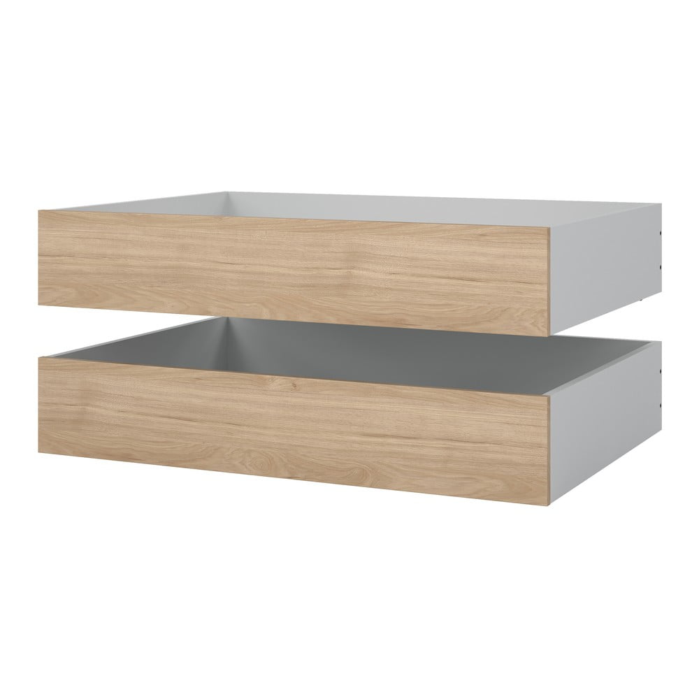 Szuflady pod łóżko w naturalnym kolorze zestaw 2 szt. 90x190/140x190 cm Naia – Tvilum (zdjęcie 5)