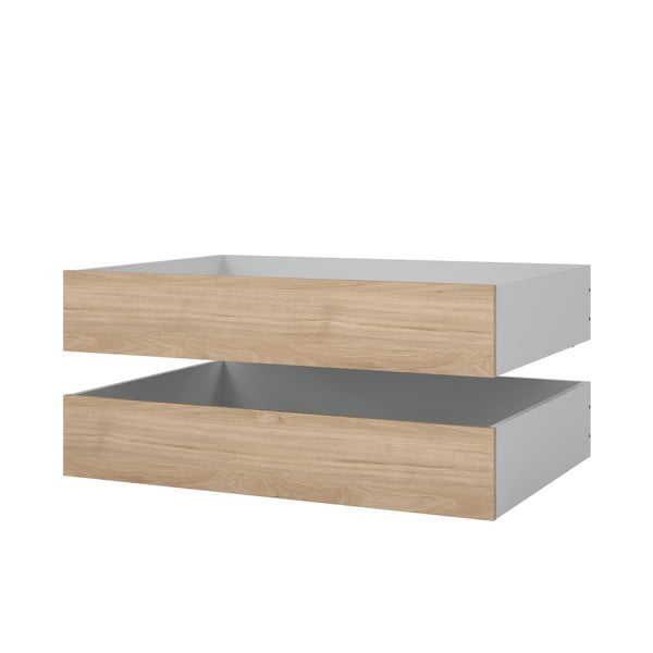 Szuflady pod łóżko w naturalnym kolorze zestaw 2 szt. 90x190/140x190 cm Naia – Tvilum-image-3