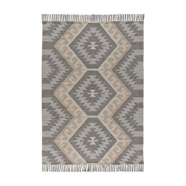 Szary dywan tkany ręcznie z bawełny z recyklingu odpowiedni do prania 120x170 cm Chandia – Universal