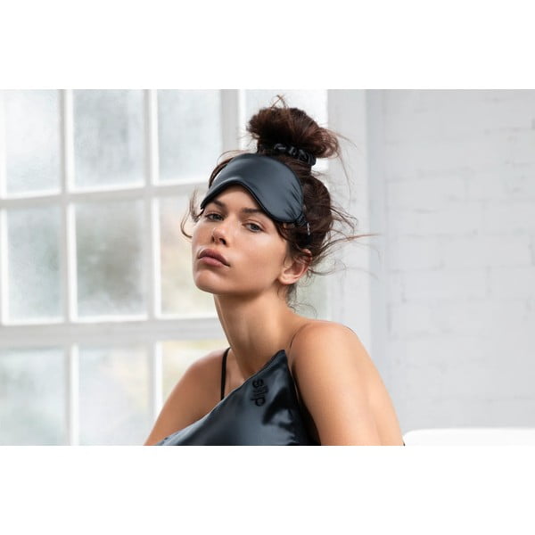 Czarna jedwabna opaska na oczy Black – slip-image-1