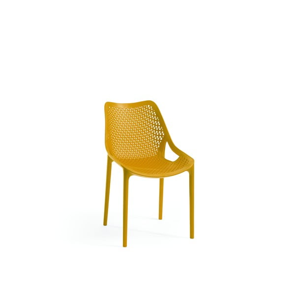 Żółte plastikowe krzesło ogrodowe Bilros – Rojaplast