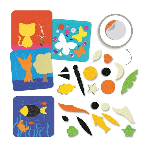 Zestaw do stworzenia 4 kolaży z filcem Djeco Naturaleza-image-1