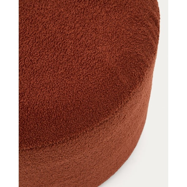 Puf z materiału bouclé w kolorze terakoty Kaeli – Kave Home-image-2